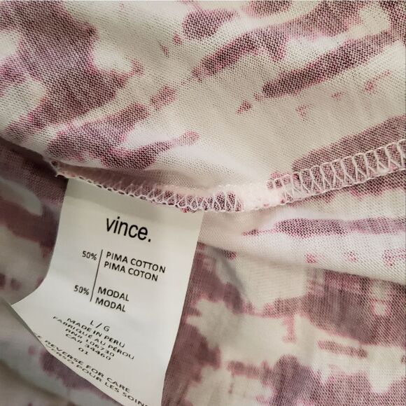 Vince Abstract Print T-shirt Short Sleeve Size L - Picture 6 of 9